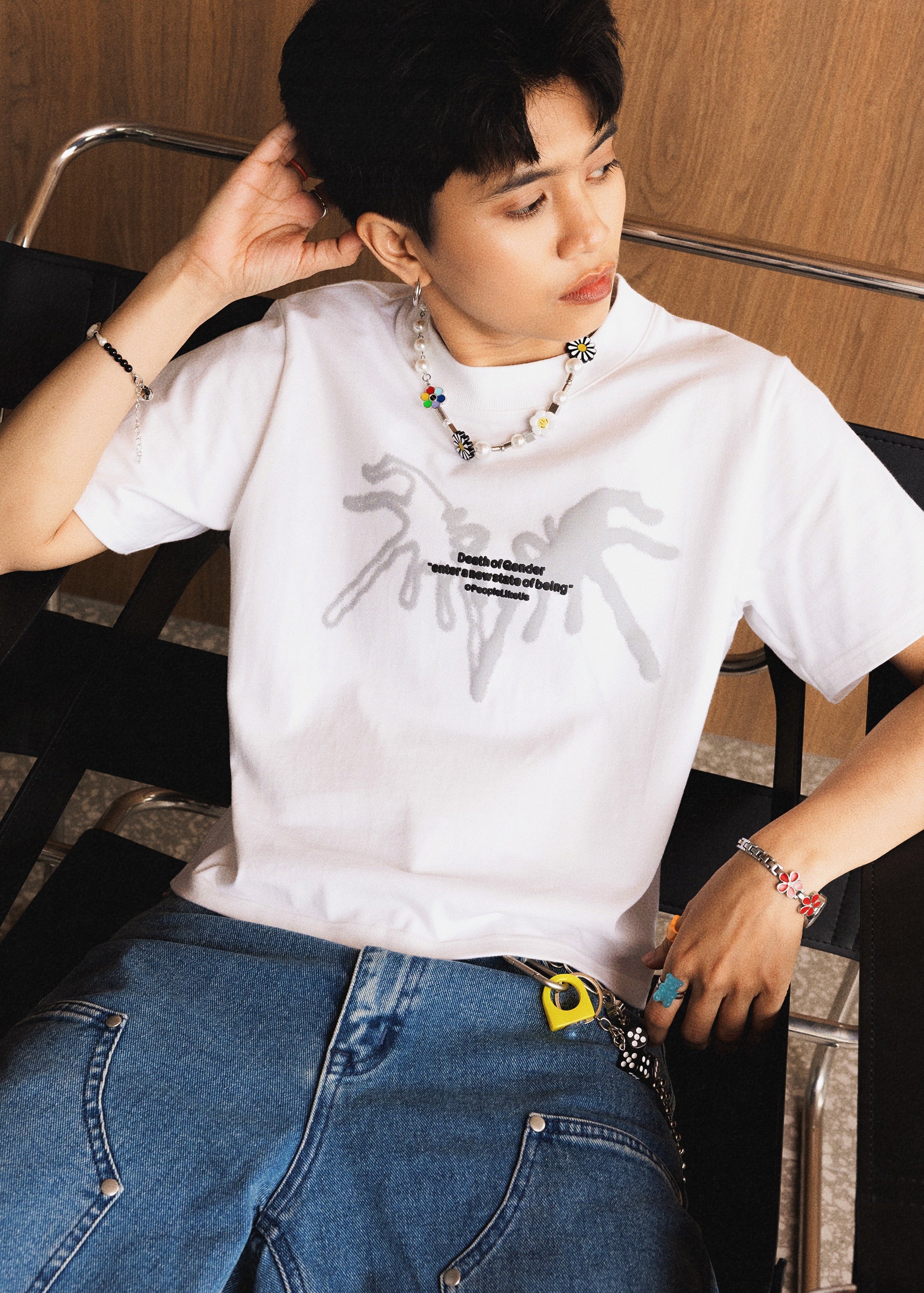 S103: "Rebirth" High Collar Crop Tee