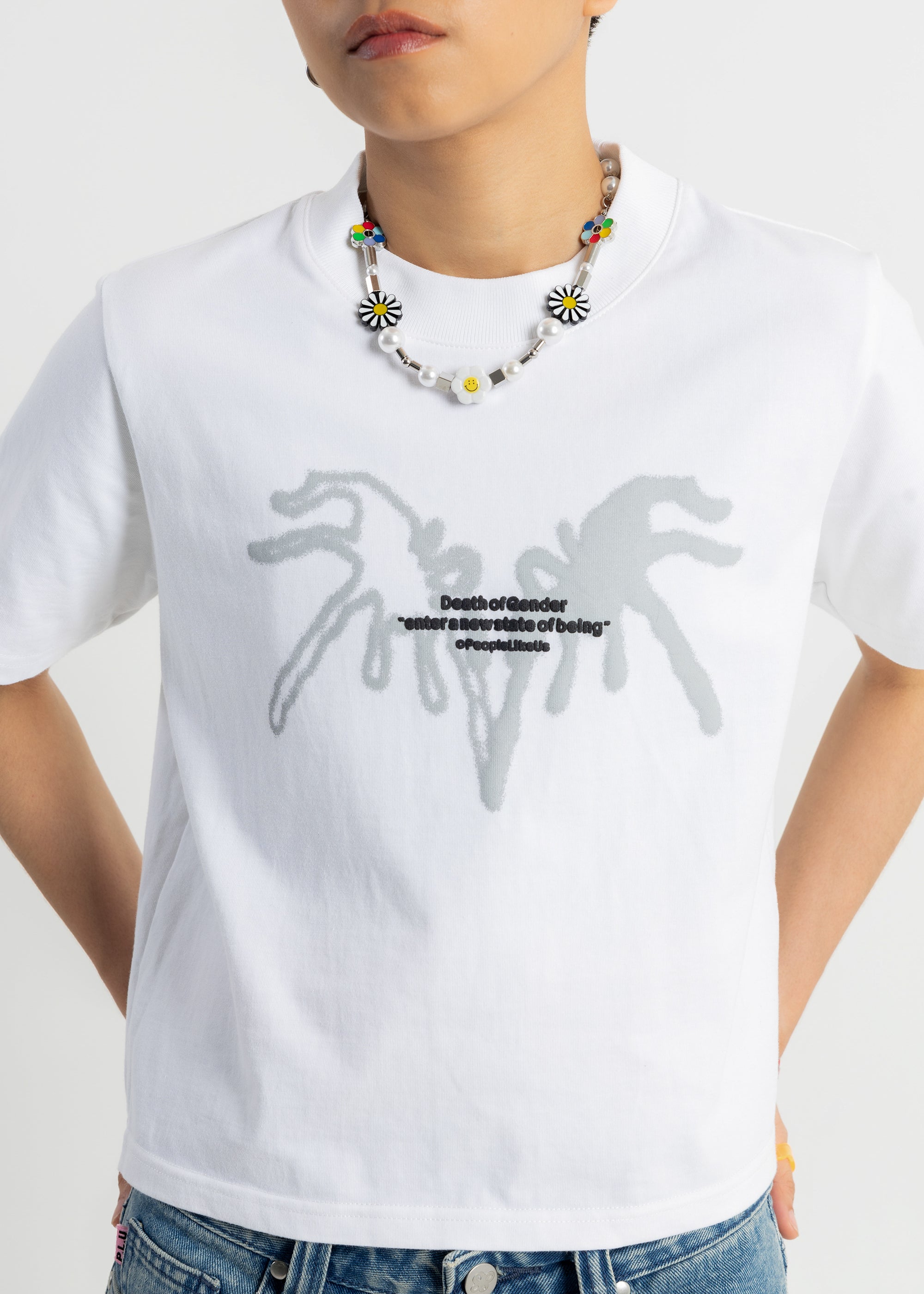 S103: "Rebirth" High Collar Crop Tee